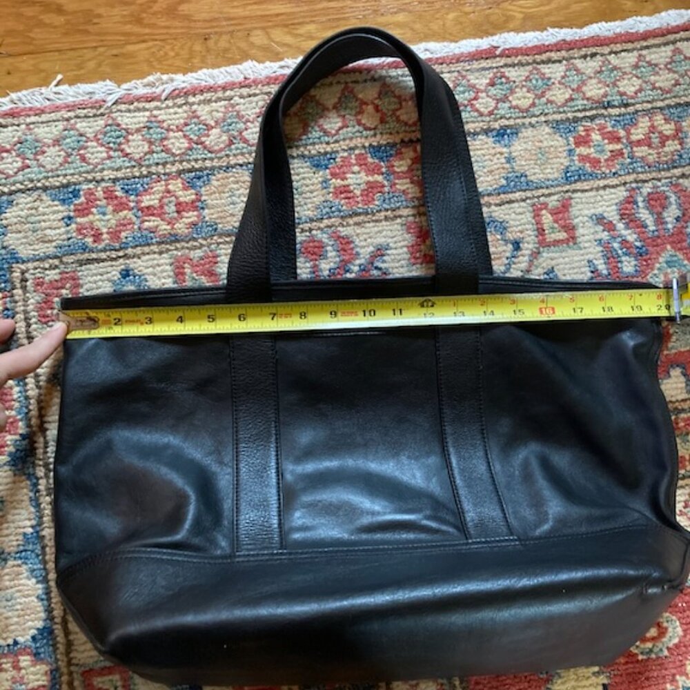 J. Crew Large Montauk Tote - Black Leather - GORGEOUS! - Picture 7 of 12